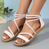 Модная женская обувь на распродаже 2025 Новые сандалии женские плетеные на каблуке-рюмочке, элегантные повседневные сандалии для улицы, женские сапоги-гладиаторы на молнии сзади, больших размеров