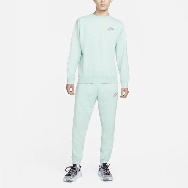 Nike Хлопковый пуловер с круглым вырезом и длинными рукавами, мужской топ, синий DM5631-379