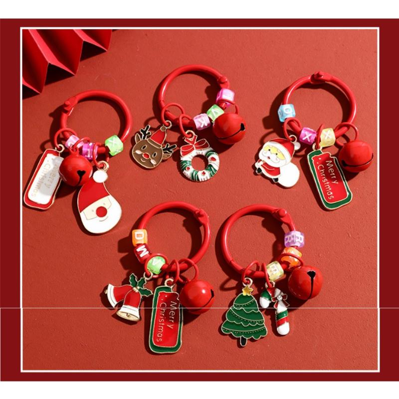 Подвеска для сумки Мультяшная Рождественская бирка Подвеска Рождественская елка Рождество Санта Клаус Брелок Креативный Рождественский венок Олень Брелок для ключей Девочки