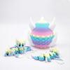 3D Printed Dragon Collectible Mini Egg with Articulated Dragon Inside Colorful Animal Miniature Fidget Toy Desktop Figurine for Home Office Decor