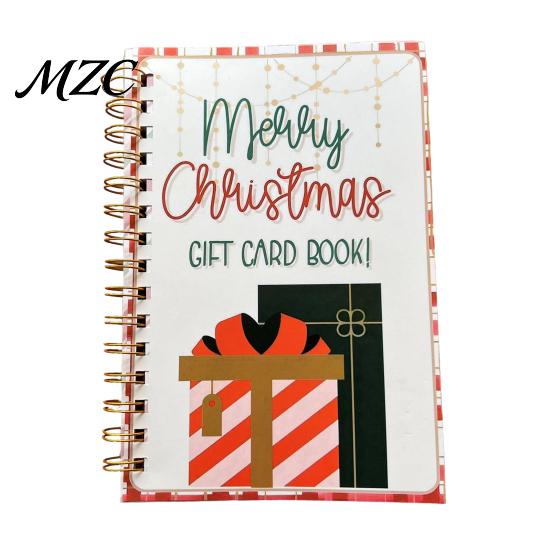 Handmade Gift Presenting Album Christmas Card Book, 7" x 5" Spiral Bound Merry Personalized Present Scrapbook Booklet, Greeting Album, for Xmas Party