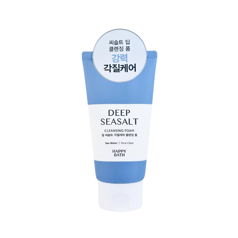 HAPPY BATH Deep Seasalt, White Clay, Teatre Acne Cleansing Foam 150g (pore Cleansing, Exfoliation, Acne Care)