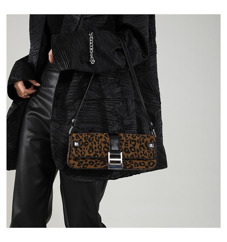 Сумка-мешок Niche с леопардовым принтом, модная ретро-сумка, незаменимая женская сумка через плечо для поездок на работу.