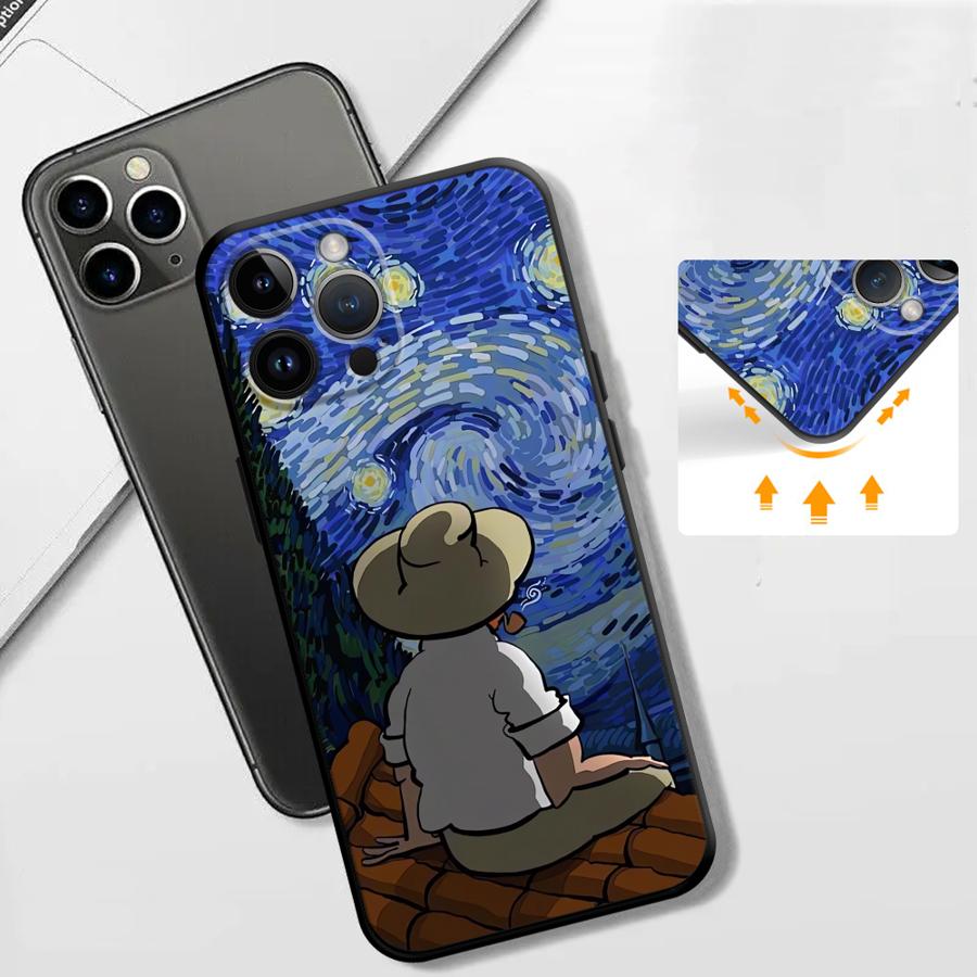 Чехол для телефона Apple iPhone 17 Pro Max 12 15 Pro 7 8 XR XS MAX 11 17e 14 13 Air 16 Funda Чехол для телефона Ван Гог Звездная ночь