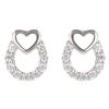 [Q2886] - Silver 'Sissi' Earrings, Silver-white (rhodium-plated) - 7x7 Mm (love)