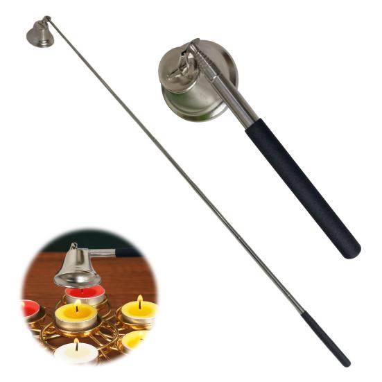 Колокольчик-гаситель для свечей с телескопической ручкой, нержавеющая сталь, гаситель пламени фитиля свечи-чайной таблетки, тушитель свечи, инструменты-стопперы, универсальный для свечей
