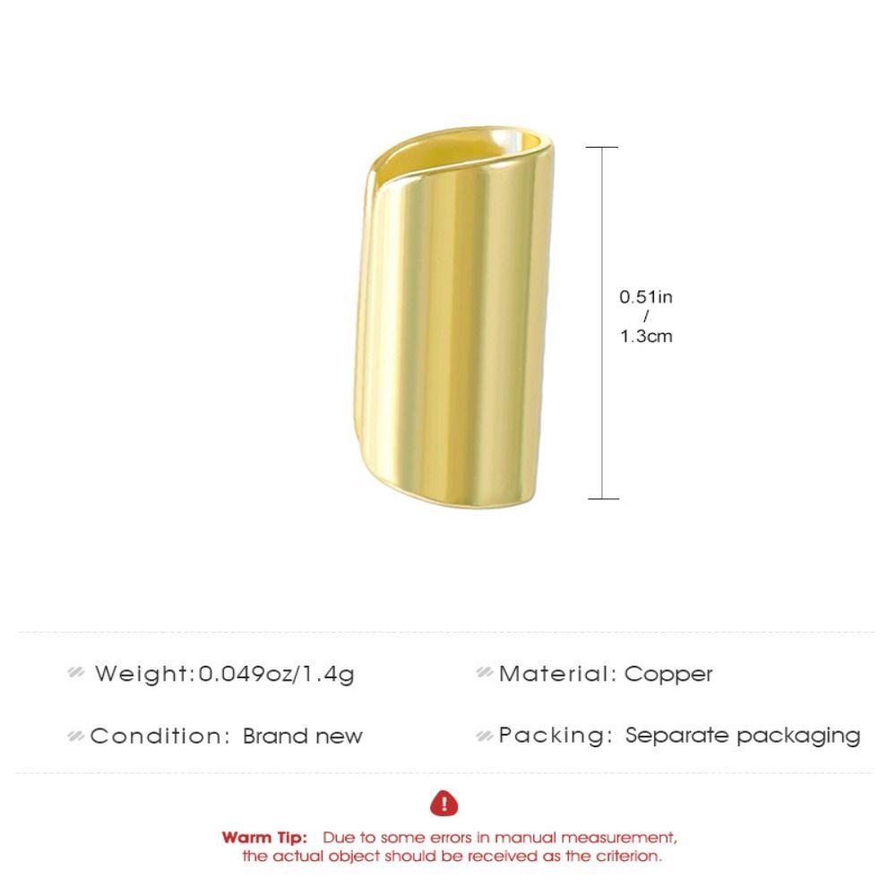 Copper Long Tube Clip Earring Solid Color Fake Ear Cuff Daily Ear Bone Clip  Piercing Jewelry