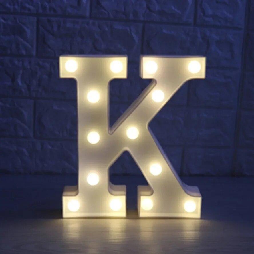 Alphabet Letter LED Lights Luminous Number Lamp Battery Warm Night Light for Home Wedding Birthday Christmas Party Decoration