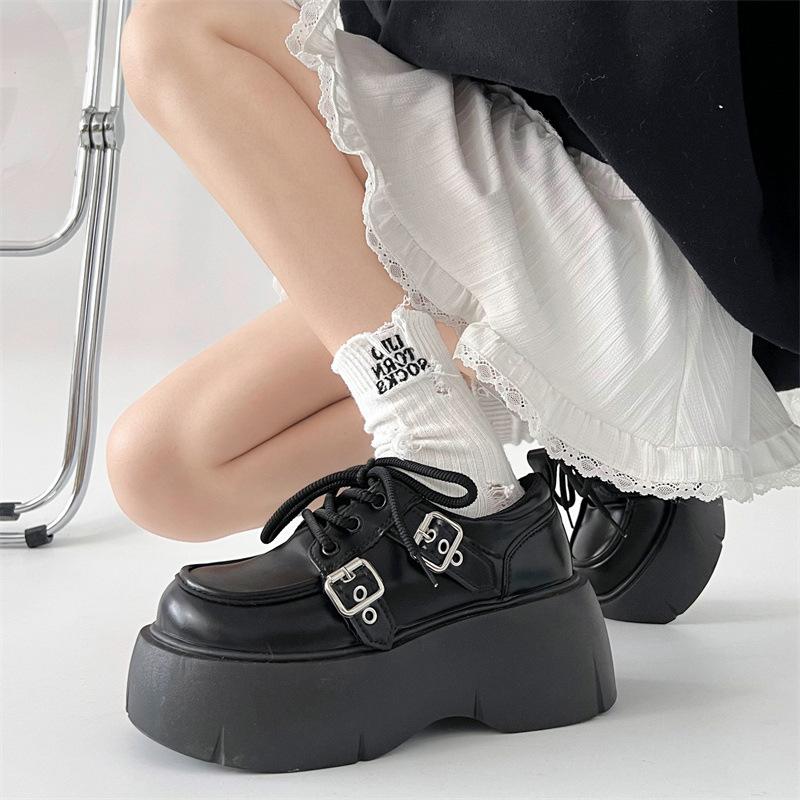 Ретро британский стиль универсальные туфли на высокой платформе женские кожаные туфли 2025 года новые осенне-зимние юбки туфли Мэри Джейн