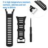 Rubber Wristwatch Strap Watchband for Suunto Ambit1 2 3 Watch (Black   Silver)
