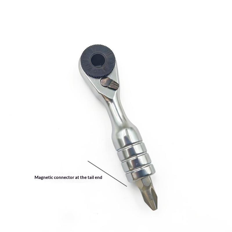 Mini Ratchet Wrench 1/4 Inch 60 Tooth High Precision Lightweight Small Metal Tool for Furniture Assembly Repairs
