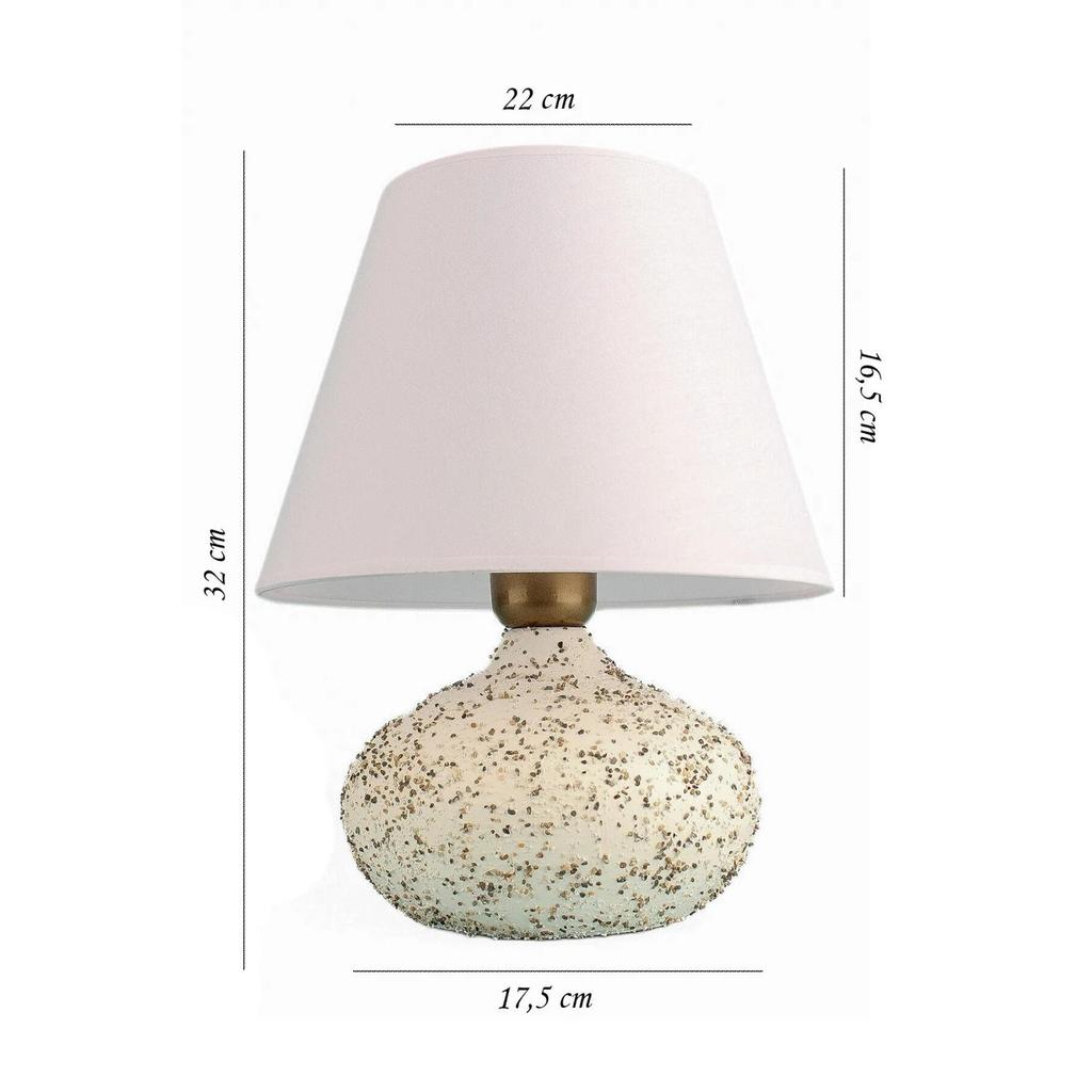 Chasse Handmade Seramik Abajur Beyaz