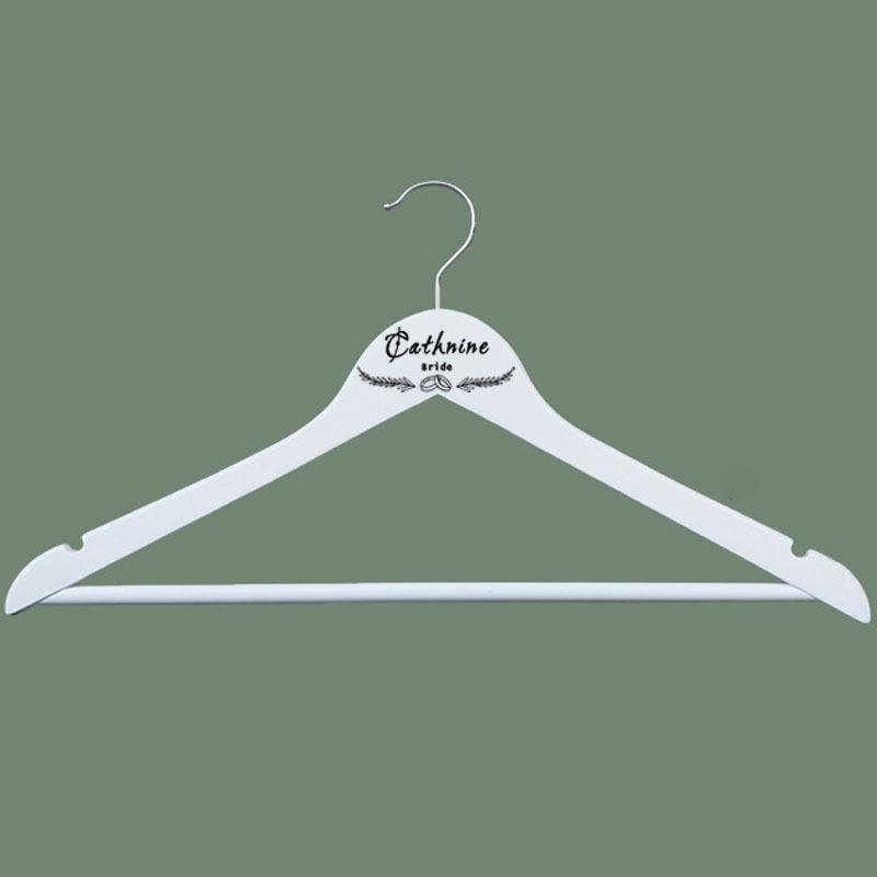 1PCS Personalized Wedding Wooden Hangers,Retro Bride Groom Hanger for Wedding Gift,Custom Engraved Name Logo Bridal Dress Hanger