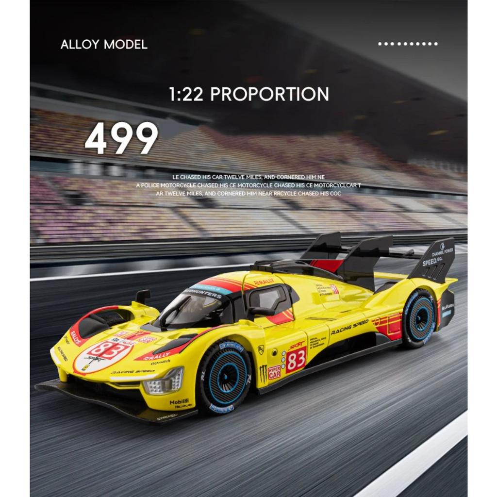 1/22 Ferrari 499P Гонки на выносливость Сплав Спортивный Автомобиль Модель Литье под давлением Металл Гоночные Автомобили Модель Автомобиля Симуляция Звука и Света Детская Игрушка Подарок
