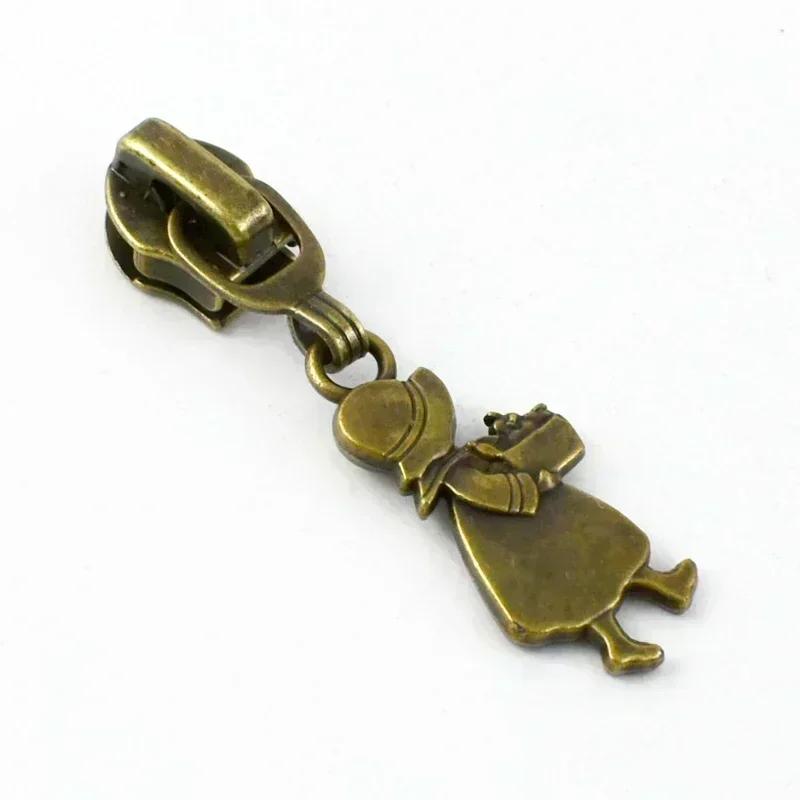 Meetee 5-20 шт. 5# Слайдер для нейлоновых молний, головка молнии из цинкового сплава, декор, бронзовый пуллер для молний, аксессуары для шитья куртки, пальто