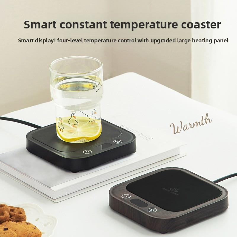 New Wood Grain Smart Coffee Mug Warmer, 55 ° C Constant Temp Cup Heater, Office Electric Warming Plate