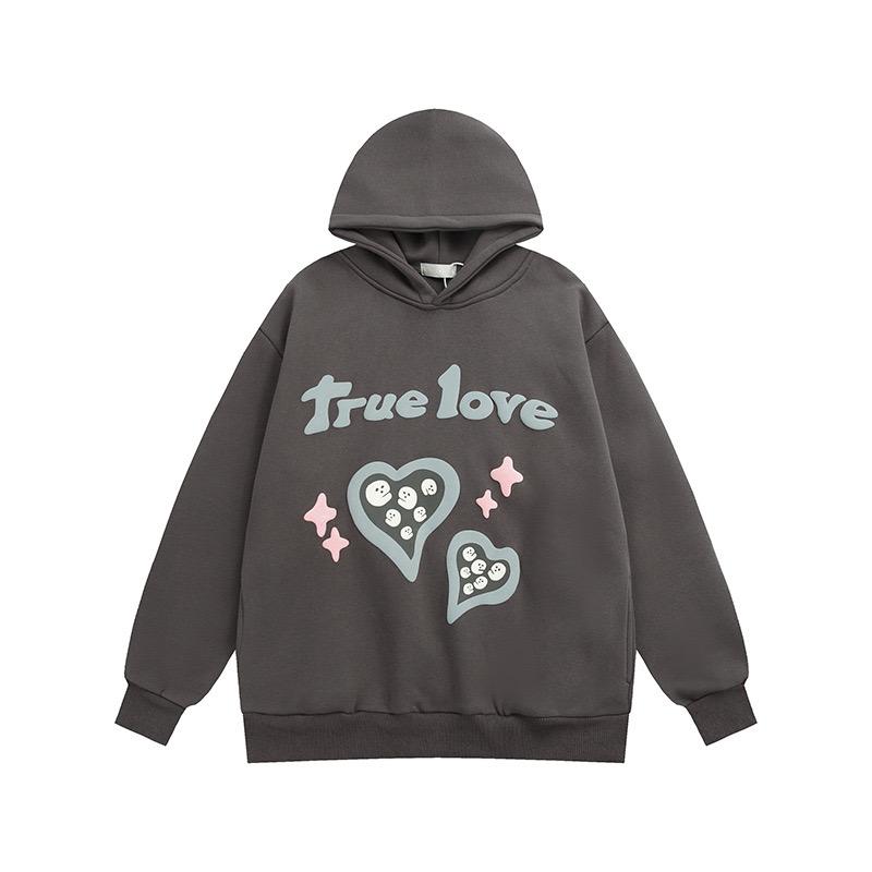 Граффити Буквы Пена Флис Мешковатые Толстовки Мужские Большие Размеры High Street Повседневный Худи С Капюшоном Унисекс Пуловер Свободный Толстовка