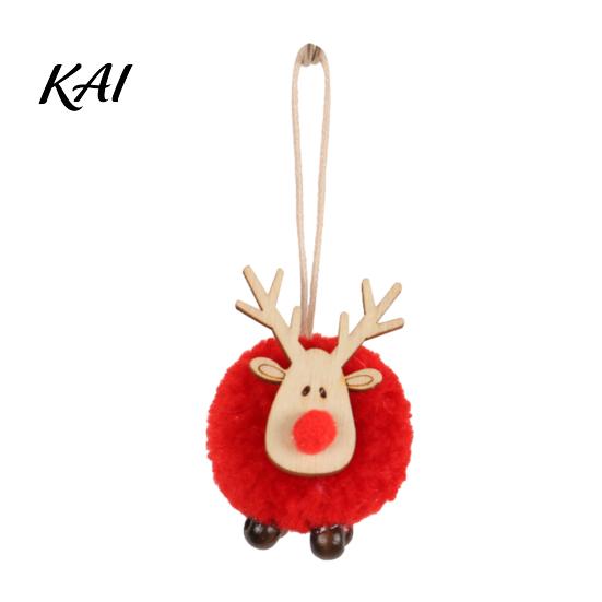 Unique Christmas Ornaments for Door Handles Felt Elk Hanging Ornaments, Cute Fuzzy Pom Reindeer Small Lightweight Xmas Tree Pendant, Holiday