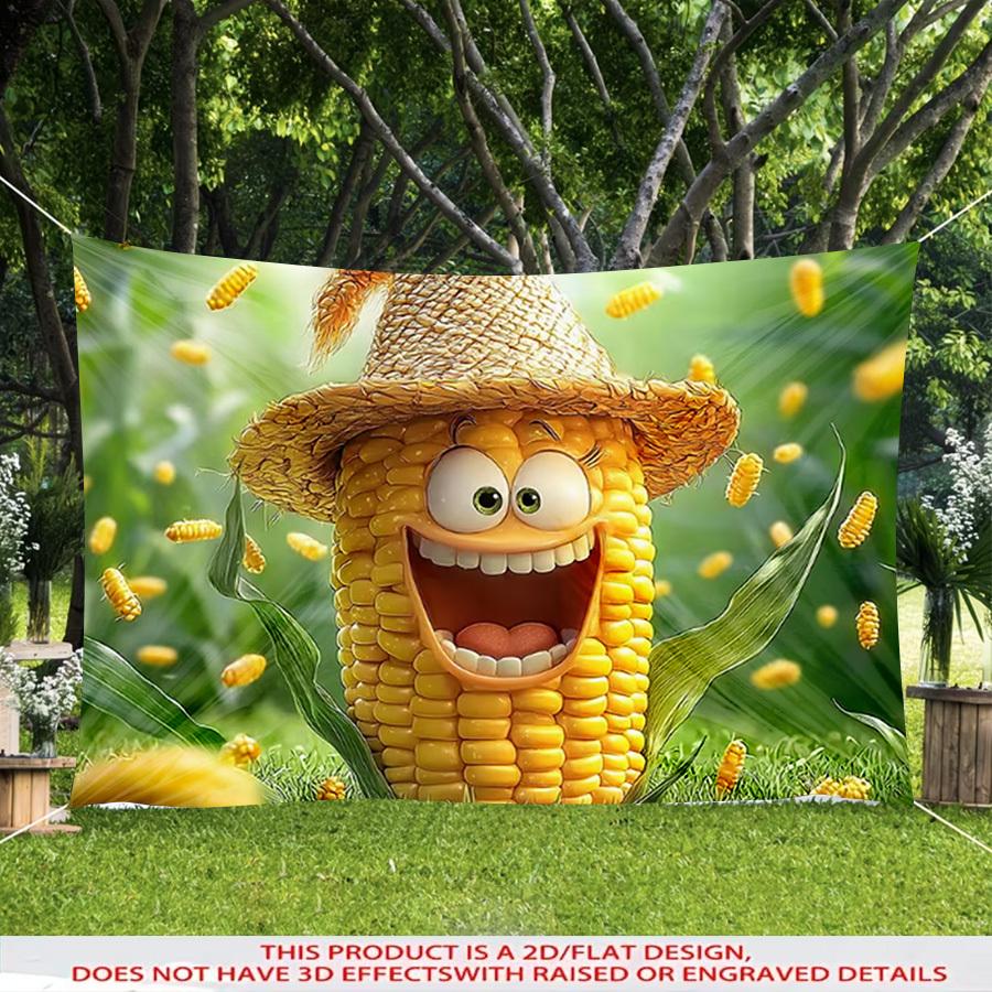 1pc 2D Flat Theme Backdrop Banner Outdoor Garden Patio Decorative Banner Holiday Celebration Party Decor Indoor Outdoor Backdrop