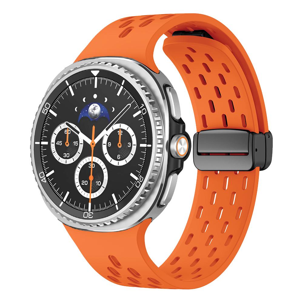 Магнитная D-образная пряжка Дышащий силиконовый ремешок для Samsung Galaxy Watch 8 Classic 46 мм / Watch8 44 мм 40 мм Спортивный ремешок Браслет