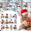 Set of 12 Rustic Christmas Snowman Ornaments Wood Pendant for Tree Decoration Charm for Wall Window Door