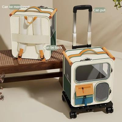 Кошачья переноска, рюкзак для кошек с универсальными колесами, мягкая переноска для путешествий с домашними животными, съемная для автомобиля, кемпинга, коляски для домашних животных на открытом воздухе