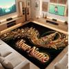 Christmas Theme Soft Crystal Velvet Rug Custom Name & Text Print Non Slip Floor Rug for Bedroom Living Room