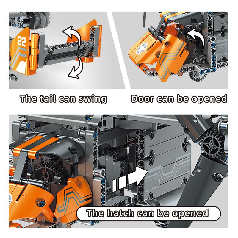 MOULD KING 15043 Technical Building Blocks For Boys RC Car Motorized Boeing Bell V22 Osprey Plane Model MOC-10855 Bricks Kid Toy