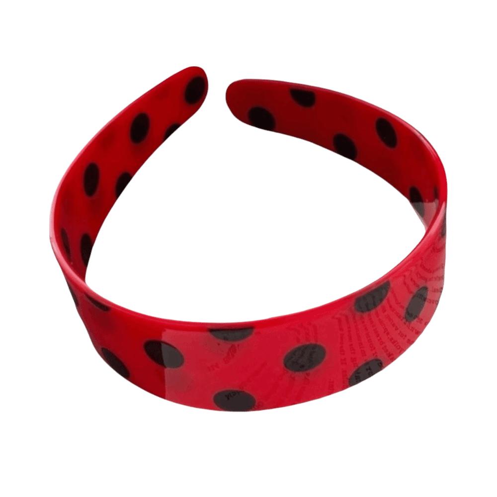 Wide Brim Acetate Plate Headband Retro Headwear Vintage Polka Dot Hair Hoop Commute