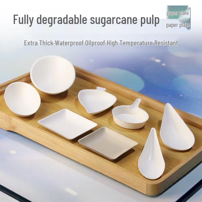 MOLUONA Biodegradable Sugarcane Pulp Dipping & Sauce Dishes