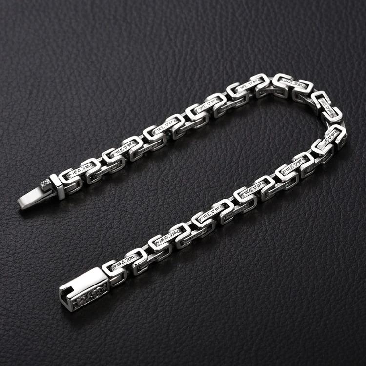 Hanfeng Дракон узор шесть символов мантра кольцо воротник браслет мужской тренд ретро хипстер хип-хоп личность мужской простой