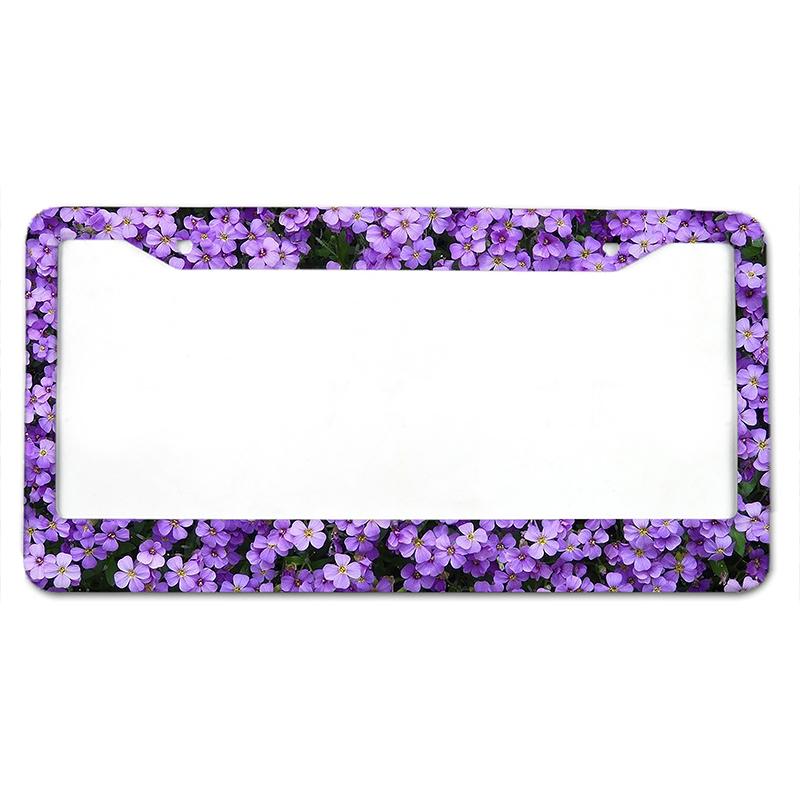 Крышка номерного знака автомобиля из алюминиевого сплава с узором «цветок сливы» по американскому стандарту, водонепроницаемая крышка номерного знака автомобиля, автомобильные аксессуары