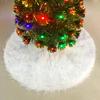 Christmas Tree Skirt Round Faux Fur Christmas Tree Skirt Fluffy Soft Thick Plush Tree Skirt for Holiday Winter Decor
