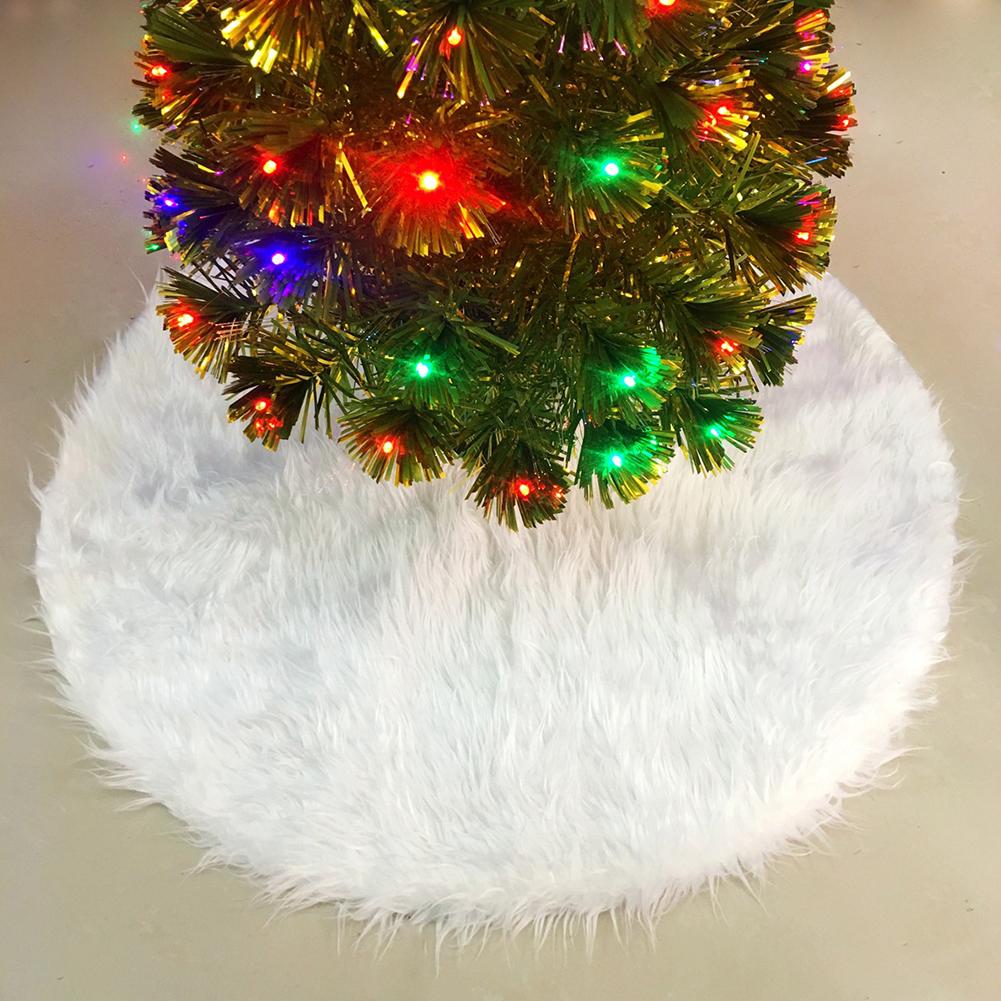 Christmas Tree Skirt Round Faux Fur Christmas Tree Skirt Fluffy Soft Thick Plush Tree Skirt for Holiday Winter Decor