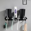 Bathroom Electric Toothbrush Rack Black/Nickel Wall Hanging Toilet Toothbrush Holder With Cup With Hook Bathroom Accessories