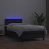 Sommier à lattes avec matelas - Noir - 90x190 cm - LED colorée - Tête de lit incluse