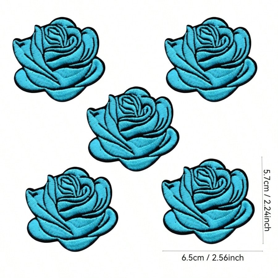 1pcs Roses Decals Flowers Clothing Accessories Embroidered Applique Iron On Patches For Jackets, Sew On Patches For Clothing Backpacks Jeans T-Shirt