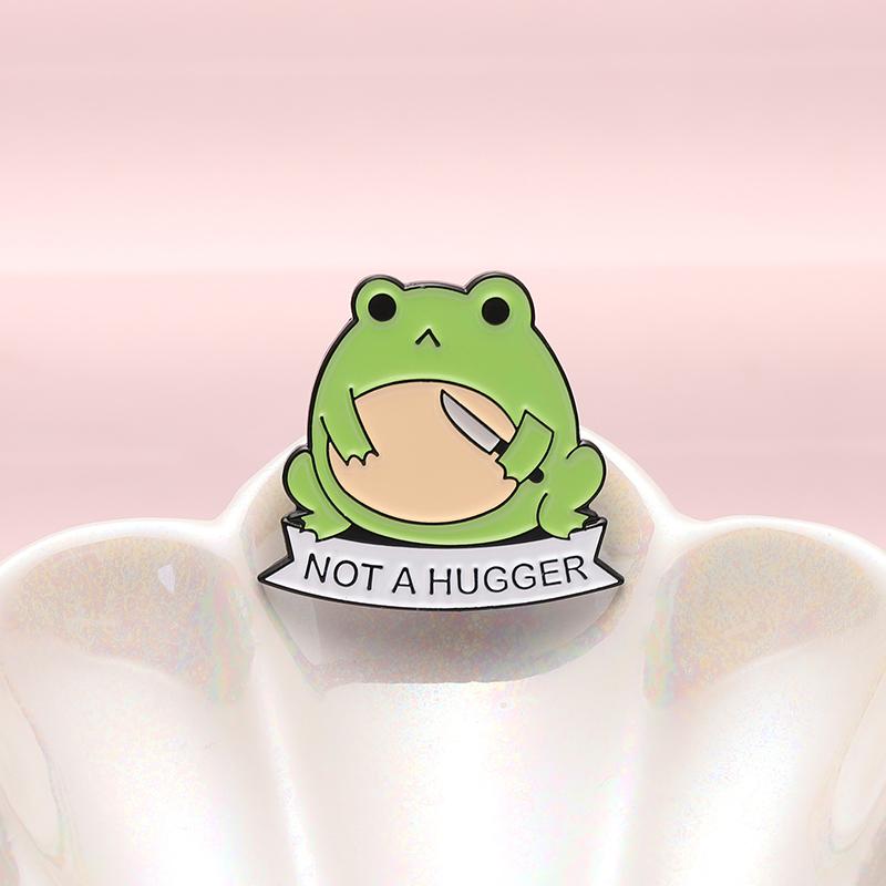 Ежовый кактус Не обниматься Эмалевые значки Милые мультяшные колючие животные Лягушка Брошь Значок на лацкан рюкзака Подарок для друзей Оптом