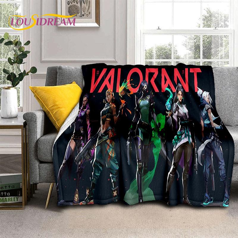 Мультяшное Игровое 3D Покрывало VALORANT для Геймера, Мягкое Пледовое Покрывало для Дома, Спальни, Кровати, Дивана, Пикника, Путешествий, Офиса, Покрывало для Отдыха, Детское