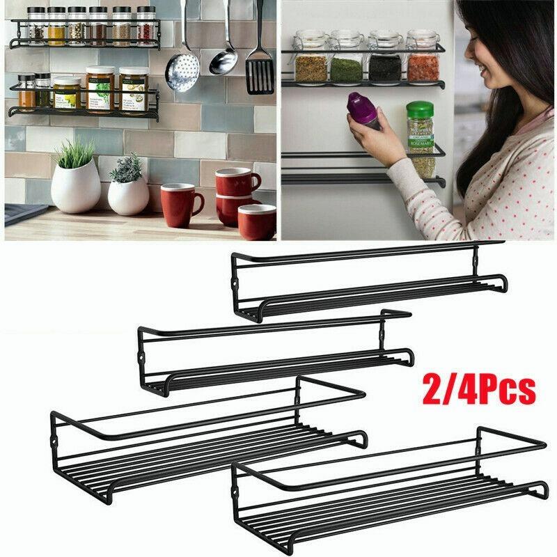 2/4PCS Hanging Kitchen Shelf Spice Shelf Wall-Mounted Kitchen Cupboard Doors