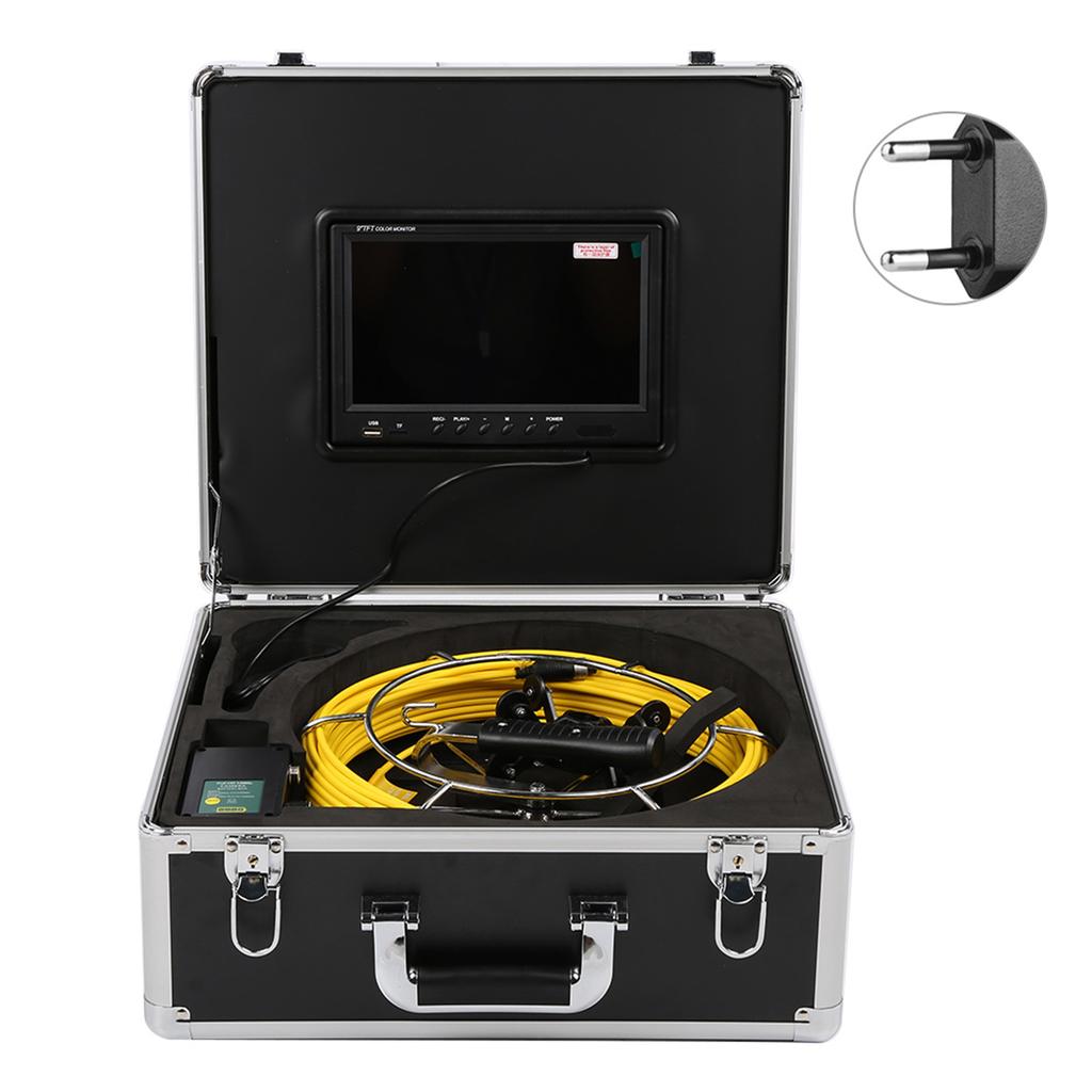 9in Display DVR 1080P Dual Camera IP68 Waterproof Underground Pipe Inspection with 98.4ft Cable