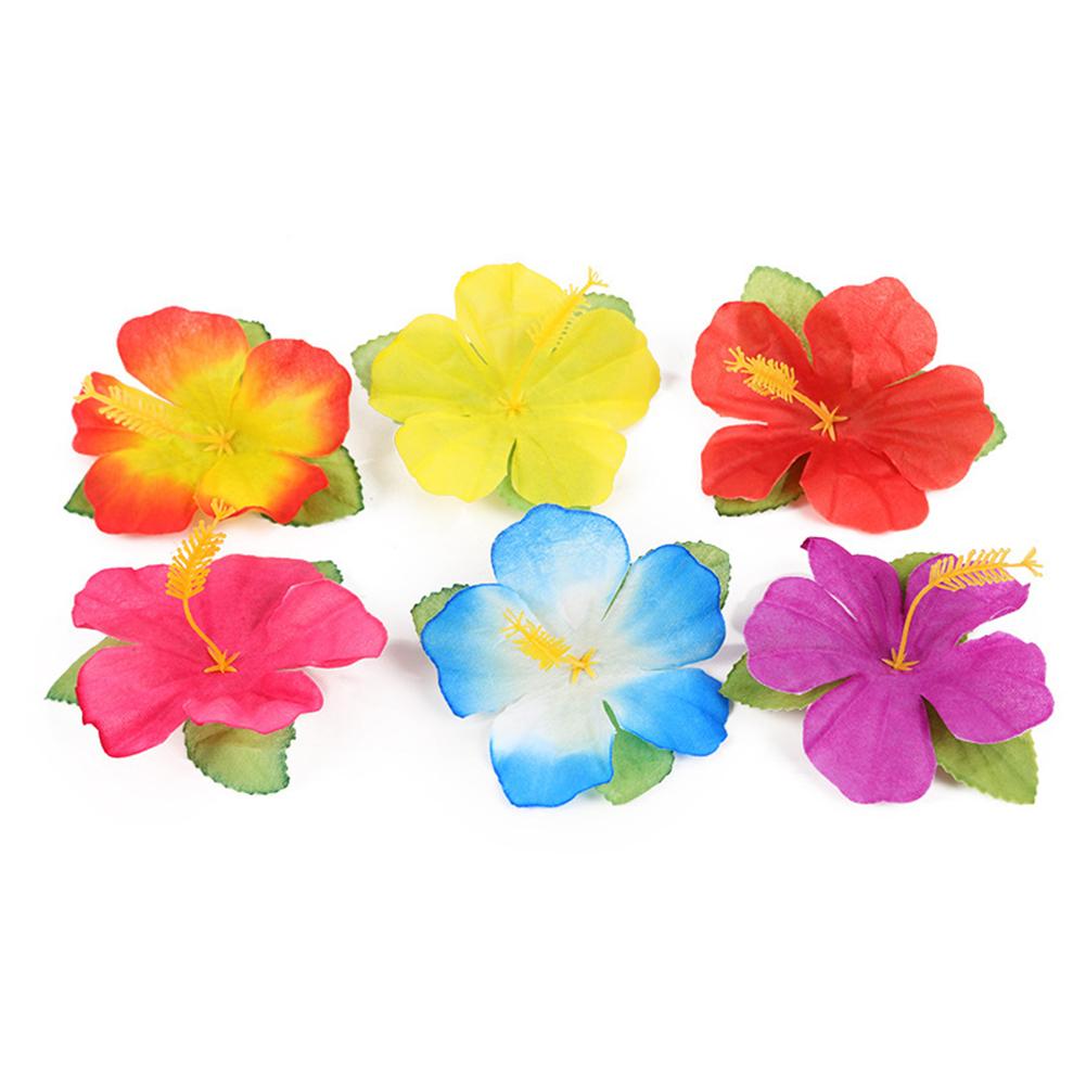 70 Pcs Hawaiian Luau Leis Decorations Supplies -Hibiscus Flowers Necklace Simulation Leaf Tropical Party Decoration Supplies