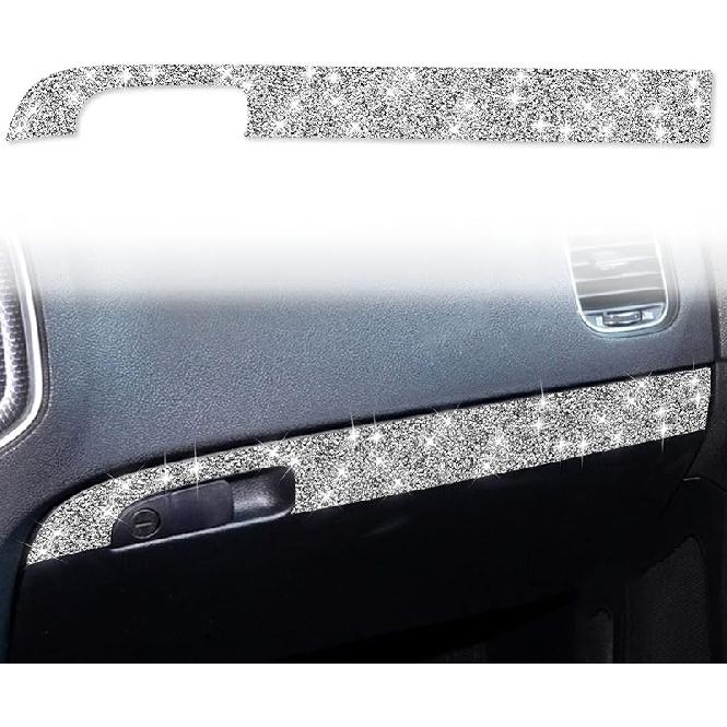 Toworldit Interior Accessories Bling Crystal Rhinestone Steering Wheel Dashboard Decoration Cover Trim Sticker Compatible with Dodge Challenger 2015-