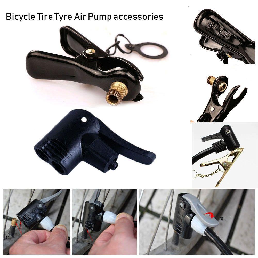 Cycling Tools Multi-use Connector Head Inflator Pump Nozzle/Clips FV AV Valves Tyre Air Pumps