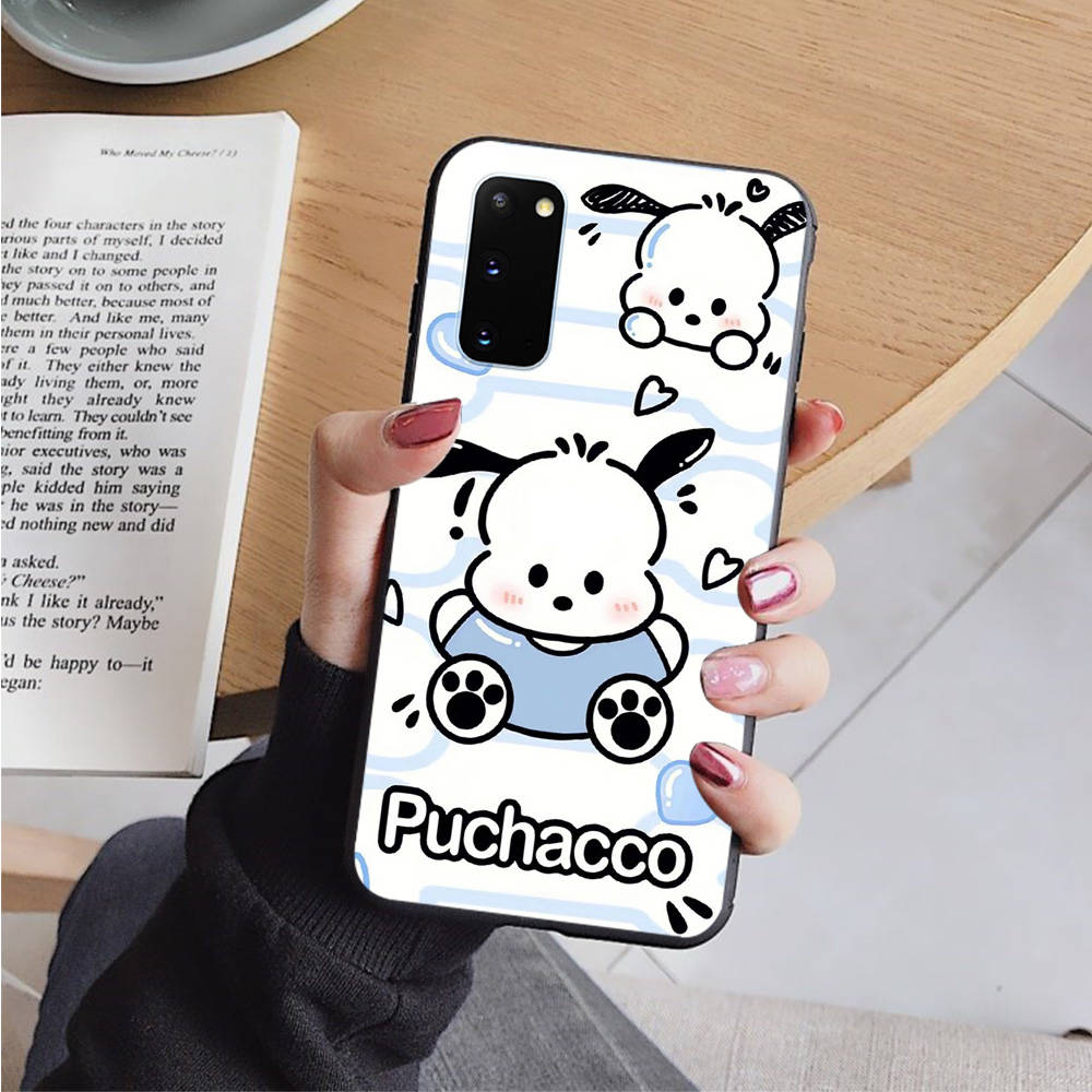 Черный чехол AH48 Pochacco для OPPO Reno 8 6 5 4 Pro Find X3 A17 A31 A38 A40 A53 A54 A55 A74 A76 A78 A77 A80 A94 A95 A96 Pro Sofe Cover