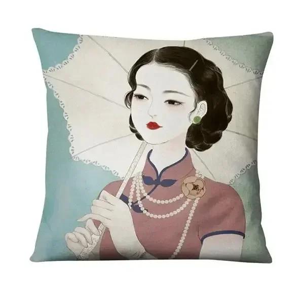 Neoclassical Girl Art Print Decorative Throw Pillow Cover Home Decor Bedroom Room Living Room Sofa Cushion Cover