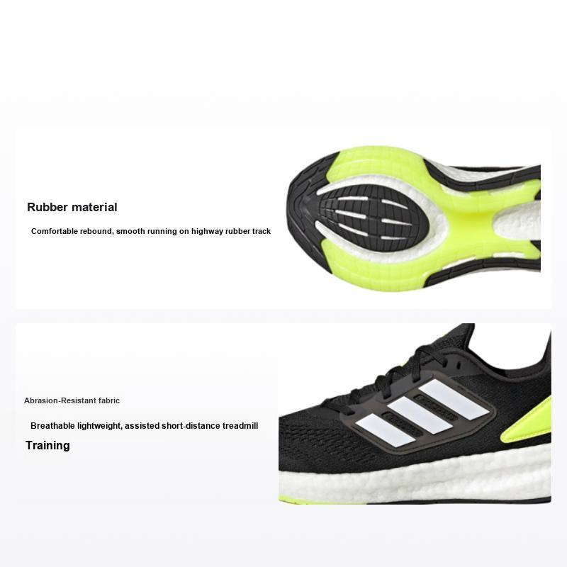 adidas PureBoost 22 White Solar Yellow Мужские кроссовки Black Core-Black Cloud-White HQ1449
