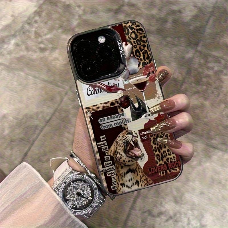 Чехол для телефона с принтом губ леопарда, подходит для iPhone 17 16 15 14 13 12 11 Pro/ Max /Plus, противоударная задняя крышка