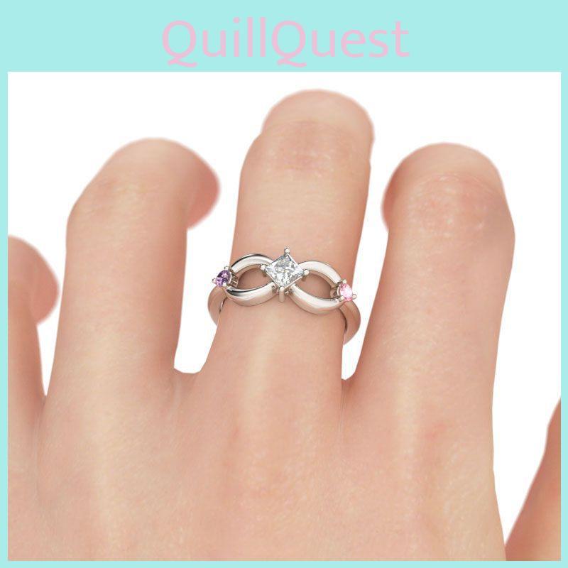 Элегантное модное посеребренное кольцо со стразами, сплав, дизайн "Бесконечность"