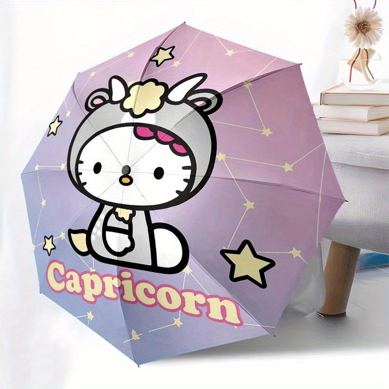 1pc Hello Kitty Capricorn Zodiac Umbrella with Plastic Handle,Suitable for All Seasons Home Travel Outdoor UmbrellaSanlio492